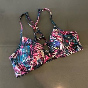 Victoria’s Secret PINK Multi Palm Leaf Print Push-up Bikini Top